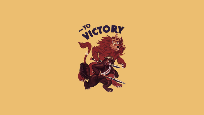 Canadian Beaver and British Lion illustration