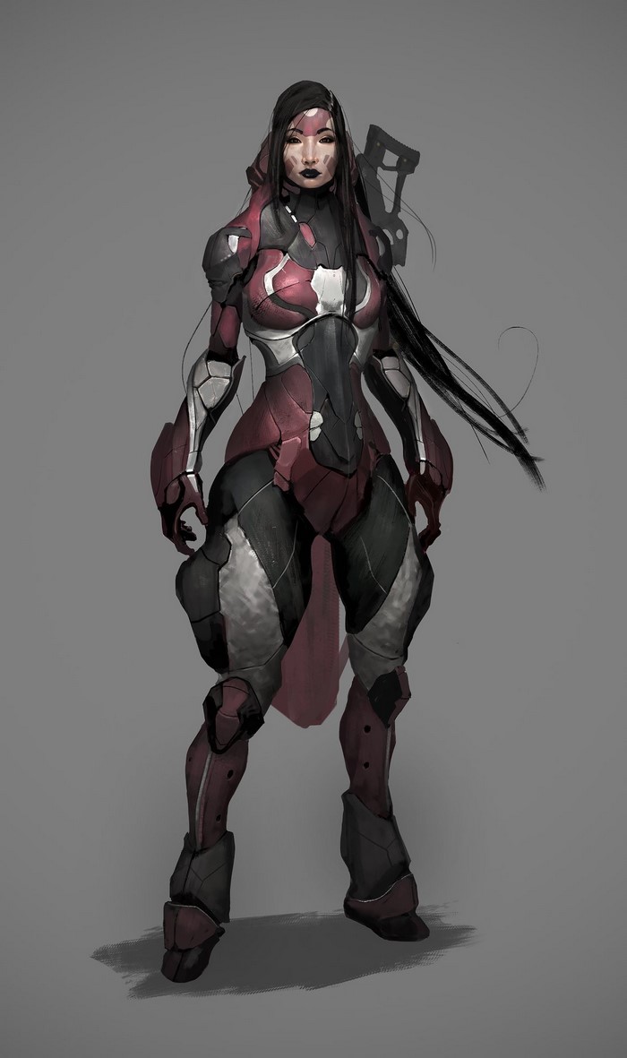 Fictional character in sci-fi armor by Milan Nikolic