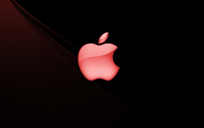 Red Apple Logo on Black Background