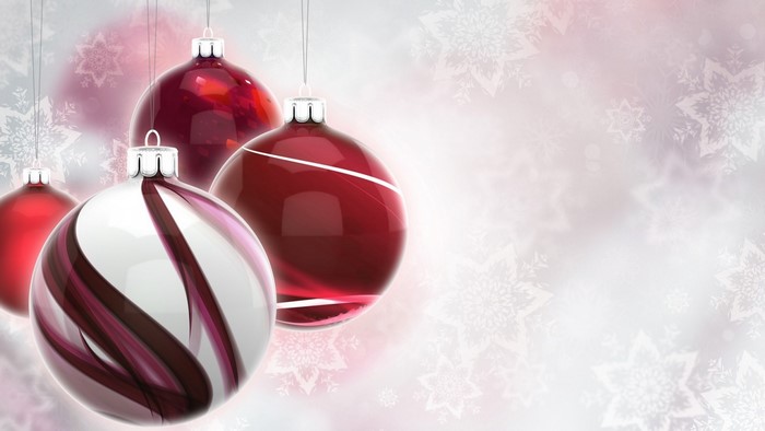 Elegant Red and White Christmas Ornaments