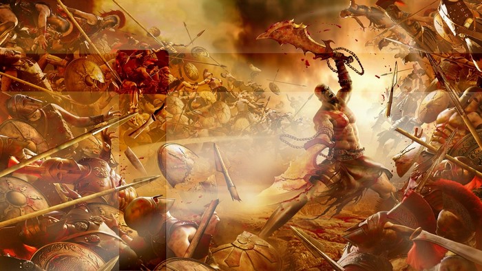 Kratos in battle from God of War