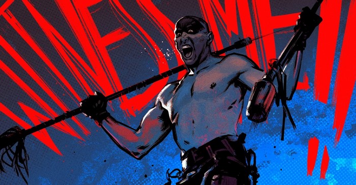 Illustration of a Mad Max character with a weapon