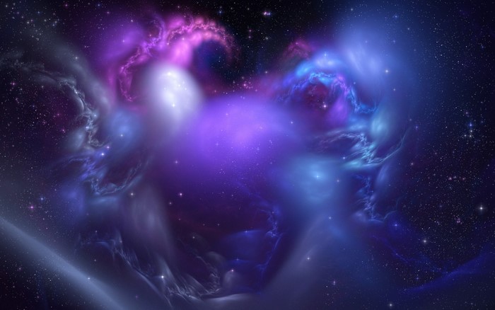 Purple and blue nebula with stars