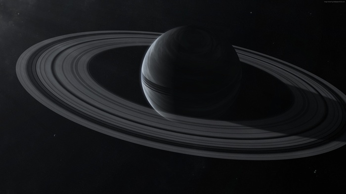 Saturn with its rings in space