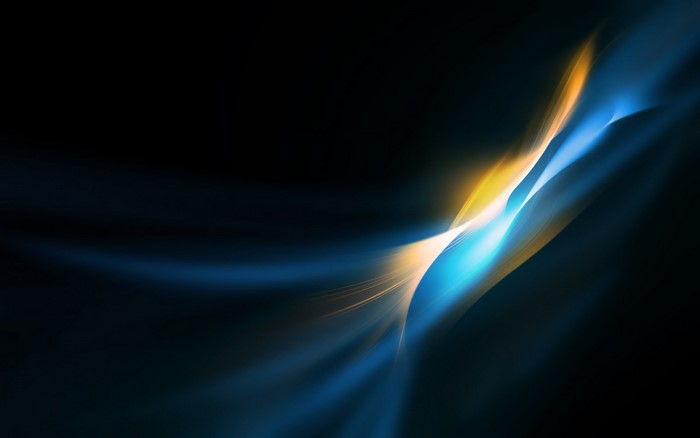 Abstract Blue and Orange Light Wave