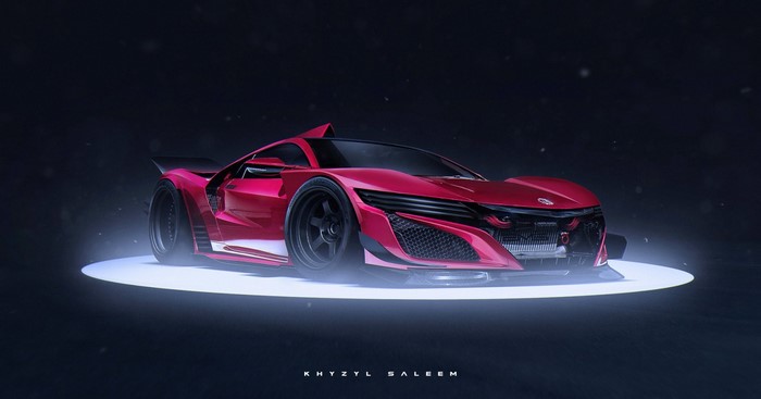 Red Acura NSX sports car by Khyzyl Saleem