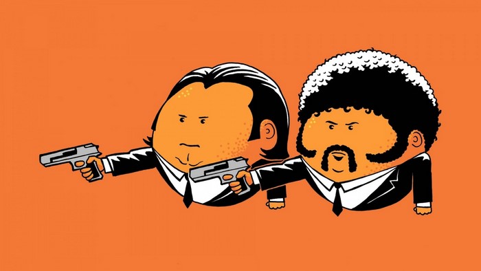 Jules Winnfield and Vincent Vega from Pulp Fiction illustration
