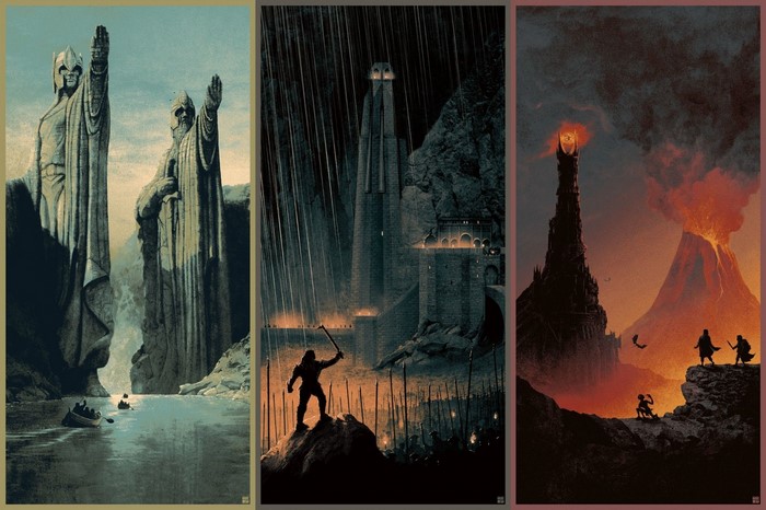 The Lord of the Rings: Argonath, Barad-dûr, and Mount Doom