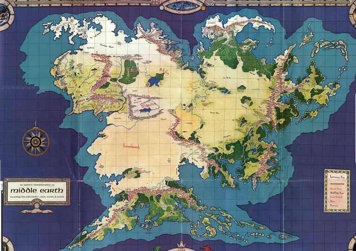 Map of Middle-earth from The Lord of the Rings