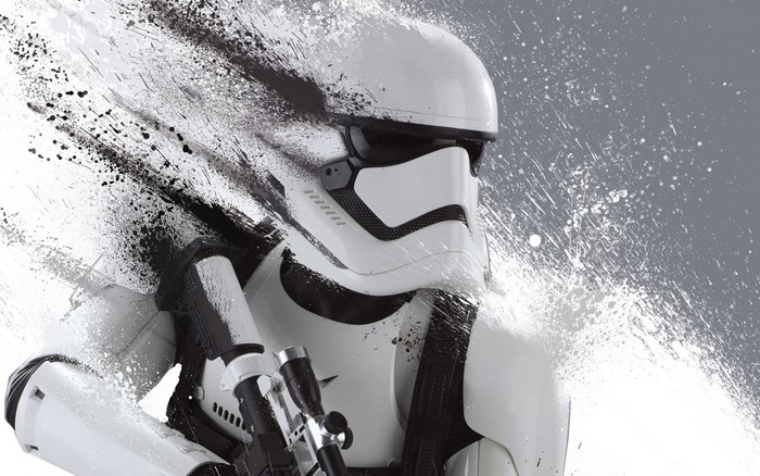 Stormtrooper from Star Wars with paint splatter effect