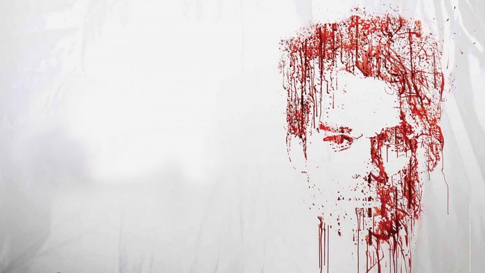Dexter Morgan portrait made of red paint splatters