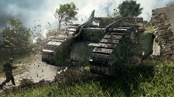 Battlefield 1 Tank Breaking Through Wall
