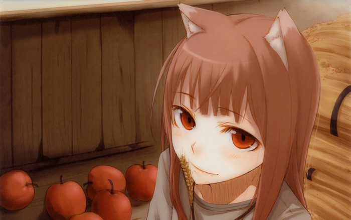 Holo from Spice and Wolf with wheat and apples