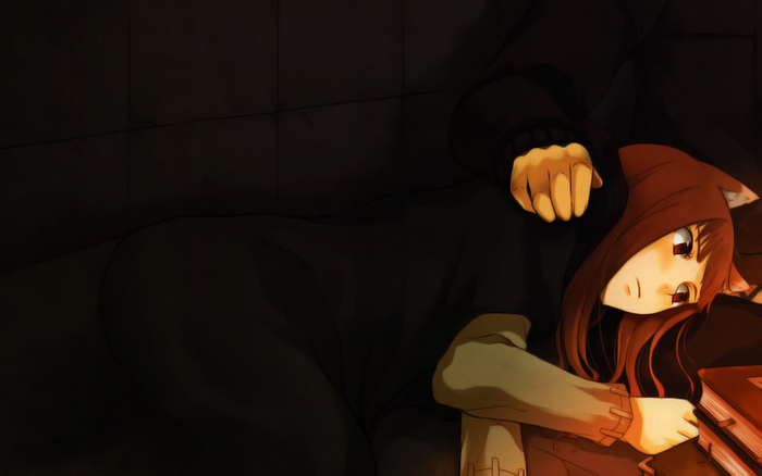 Holo from Spice and Wolf lying down