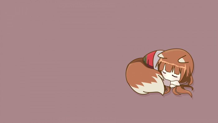 Chibi Holo from Spice and Wolf sleeping