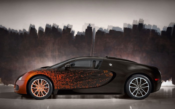 Bugatti Veyron with mathematical equations livery