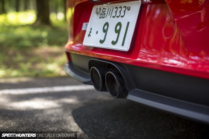 Red Porsche 911 GT3 with Japanese License Plate