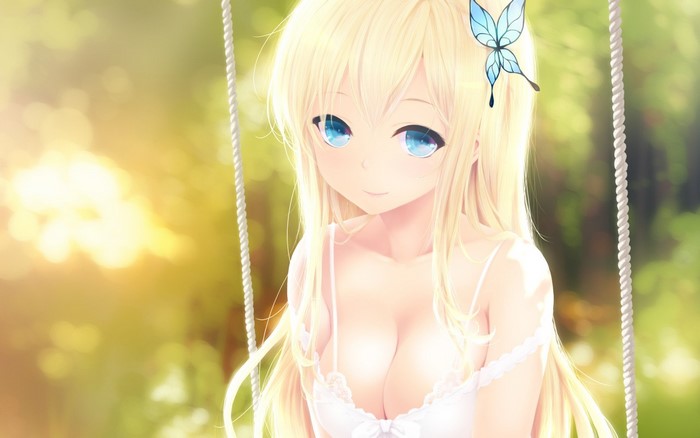 Kashiwazaki Sena from Boku wa Tomodachi ga Sukunai on a swing