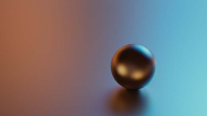 Metallic sphere on a gradient background