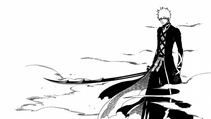 Bleach Kurosaki Ichigo Monochrome Illustration