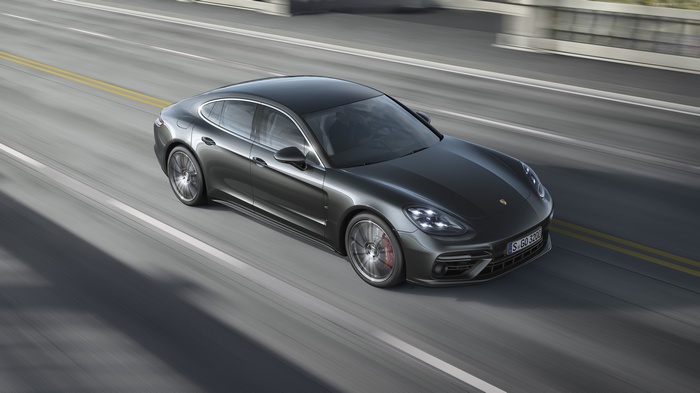 Porsche Panamera Turbo driving on a highway