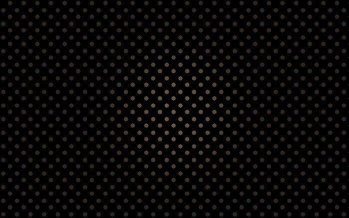 Black background with a repeating pattern of small golden flowers