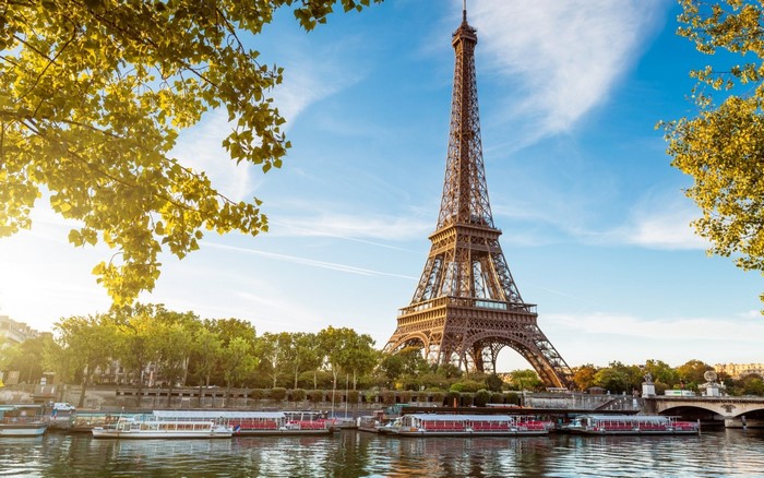 Eiffel Tower over the Seine River in Paris