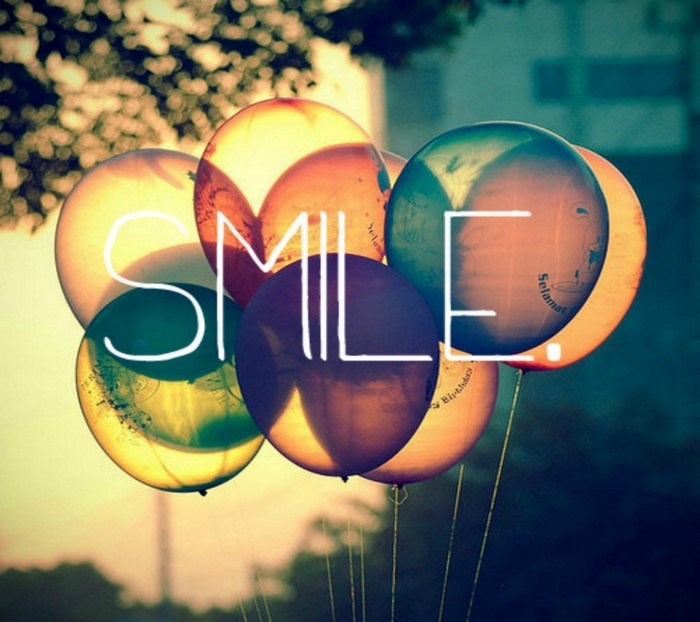 Balloons with the word SMILE