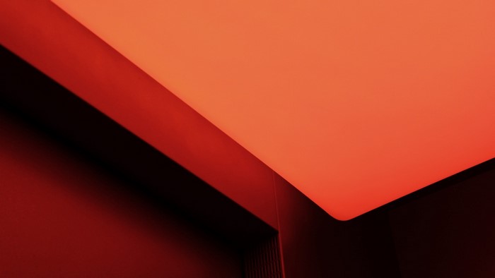 Abstract geometric shapes with red and orange lighting