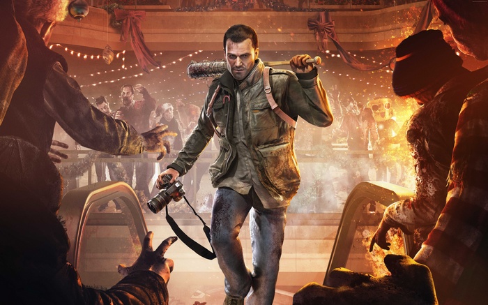 Frank West from Dead Rising 4 with zombies