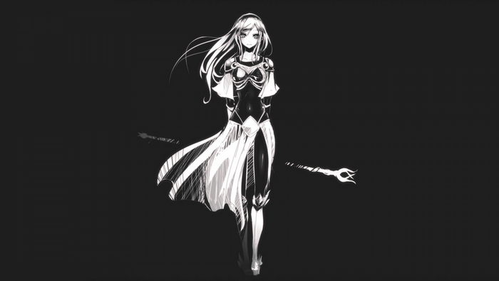 Lux from League of Legends with a staff