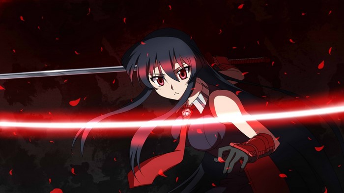 Akame from Akame ga Kill with a glowing sword