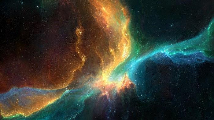 Colorful nebula with stars in outer space