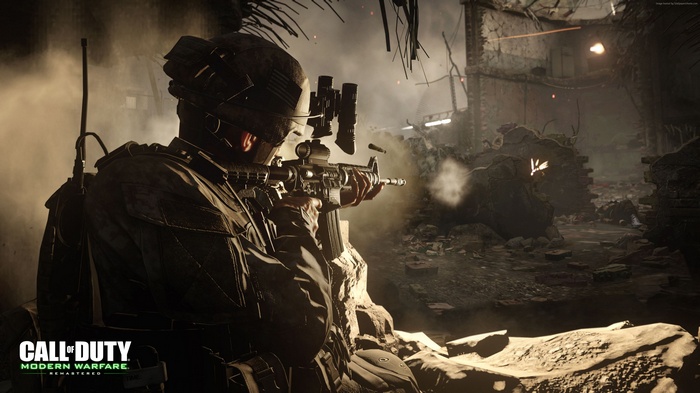 Call of Duty: Modern Warfare Remastered soldier firing rifle