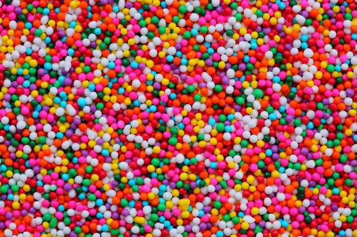 Colorful round sprinkles for baking and desserts