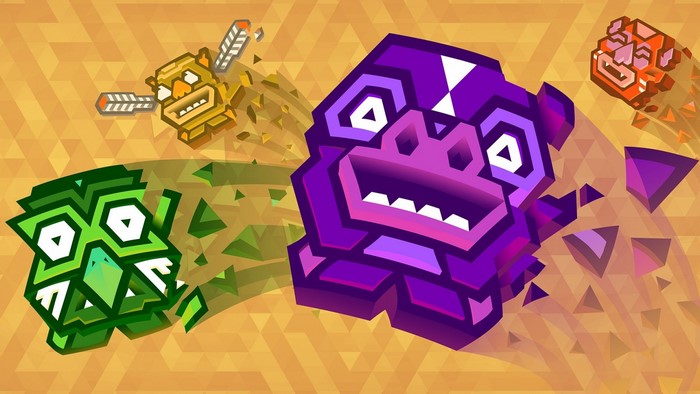 Four polygonal characters in a video game