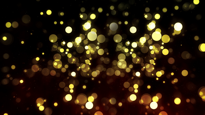 Yellow bokeh lights on a dark background