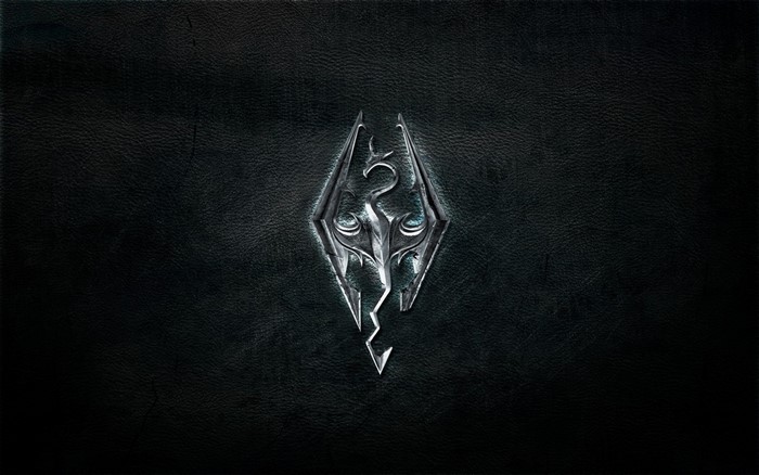 The Elder Scrolls V Skyrim logo on black background