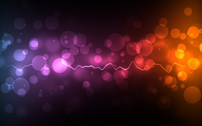Abstract digital art with bokeh and waveform