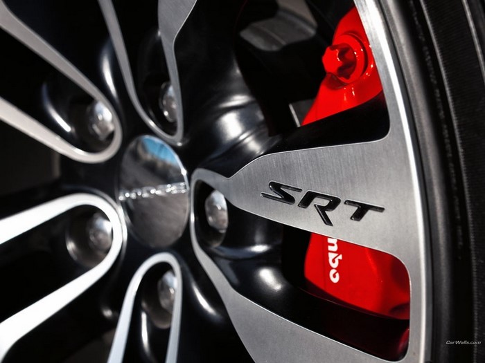 SRT Brembo Brake Caliper and Wheel Close-up