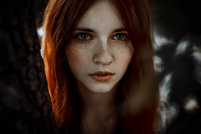 Face Women Redhead Model Portrait Long Hair Photography Black Hair Freckles Fashion