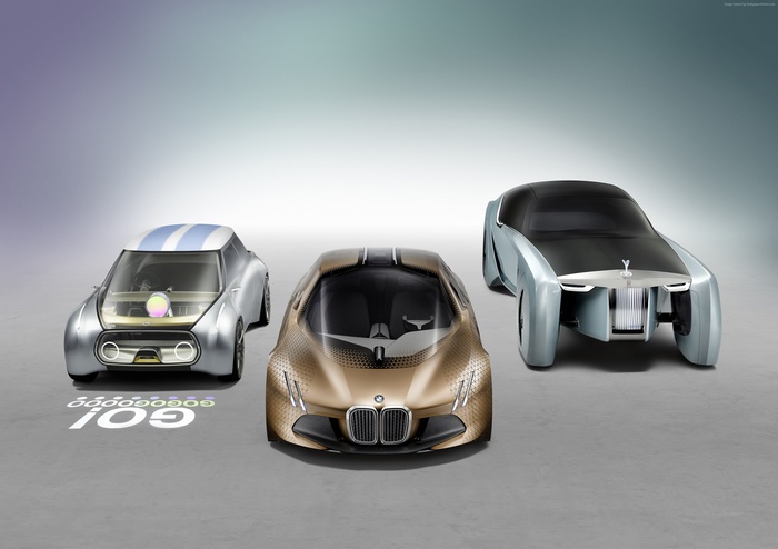 Mini, BMW, and Rolls-Royce concept cars