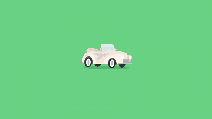 White convertible car illustration