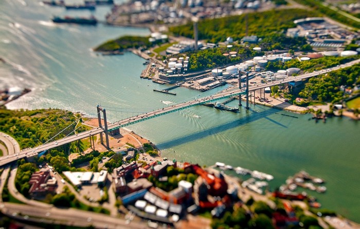 Lvsborg Bridge over waterway in Gothenburg, Sweden