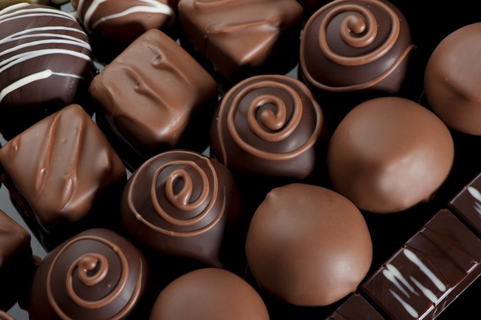 Assortment of chocolate confections and truffles