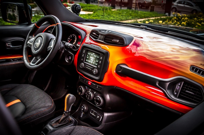 Jeep Renegade Hells Revenge interior with custom paint