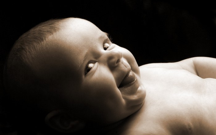 Close up of a baby's face