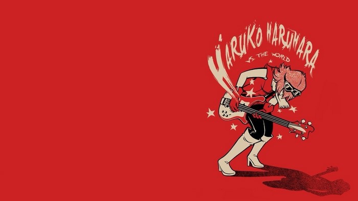 Haruko Haruhara from FLCL playing a bass guitar