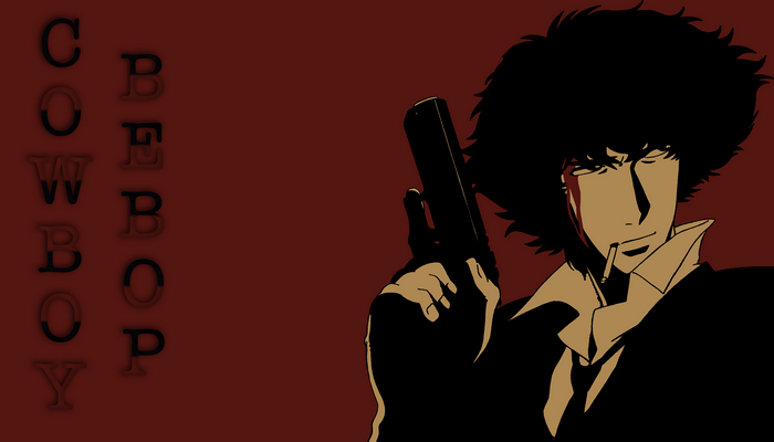 Spike Spiegel from Cowboy Bebop holding a gun