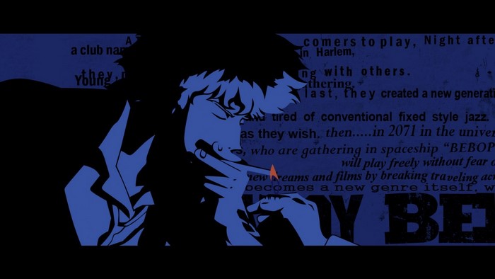 Spike Spiegel from Cowboy Bebop smoking